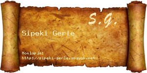 Sipeki Gerle névjegykártya